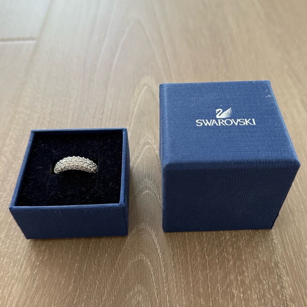 Swarovski White, Rhodium Plated Ring